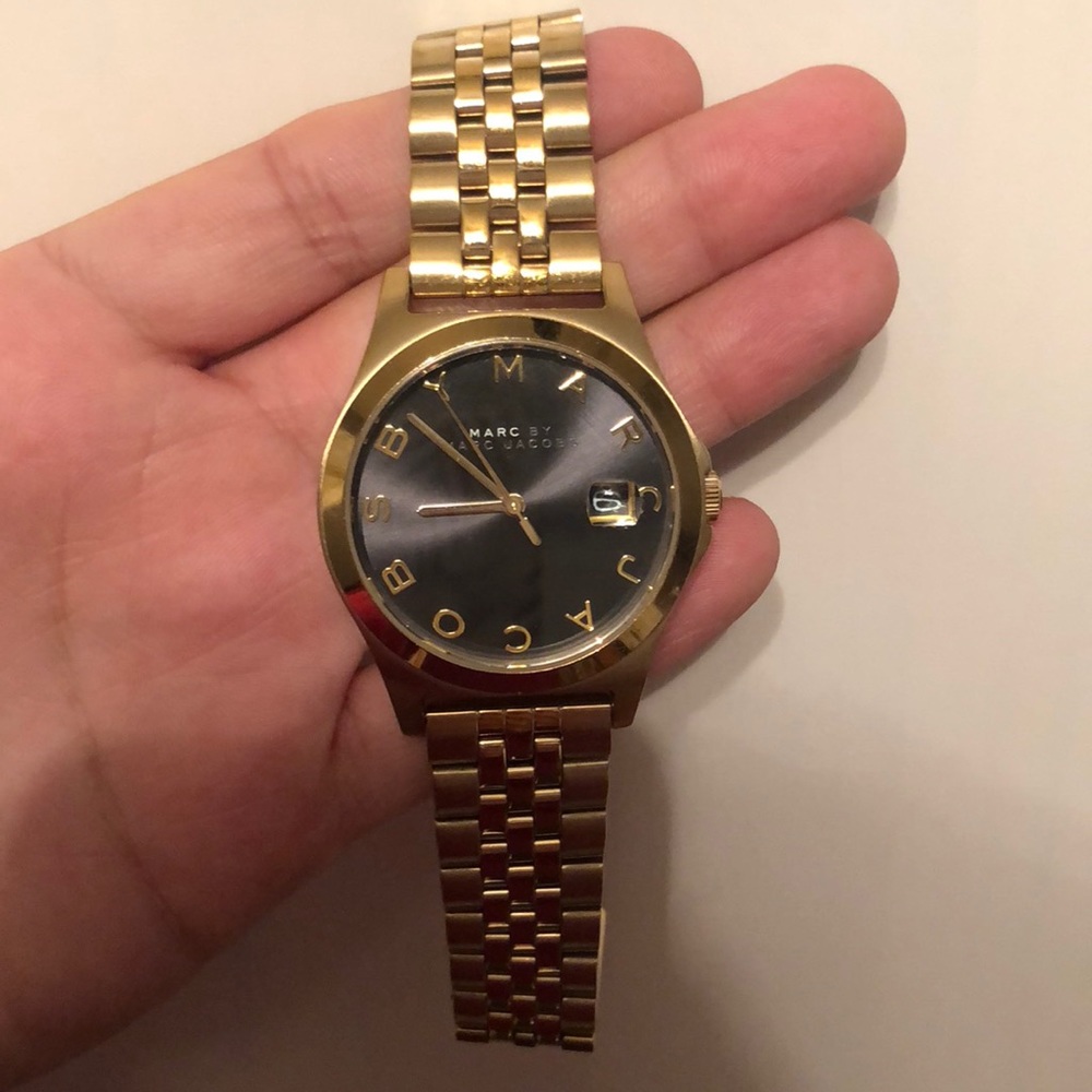 Marc Jacobs Gold Watch with Dark Face